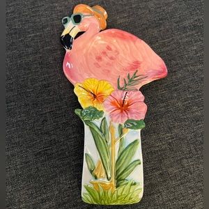 NWT Ceramic Flamingo Spoon Rest